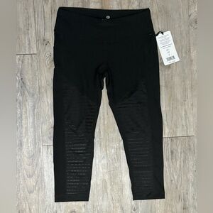 90 Degree by Reflex Women's Yoga Leggings with Sheer Striped Design, Size Medium